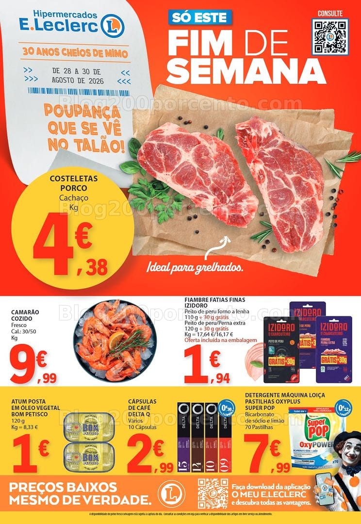 Antevisão Folheto E-LECLERC Promoções Fim de Semana - 28 a 30 agosto